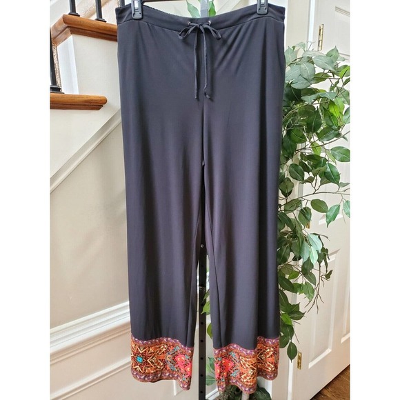 NY & Company Black Polyester Drawstring Casual With Front Back Pockets Pant XL - Picture 1 of 13